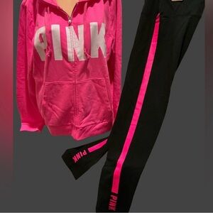PINK Victoria's Secret Women's Black and PINK Victoria's Secret Leggings